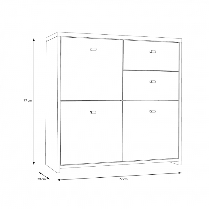 Comoda BEST CHEST SQNK223, 3 usi, 2 sertare, 77x77x29 cm - ExpoMob [7]