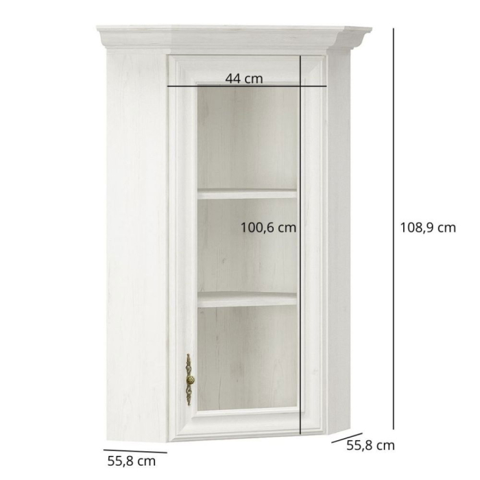 Vitrina de colt IRYS, 1 usa, geam, pin anderson, 55,8x55,8x108,9 cm [2]