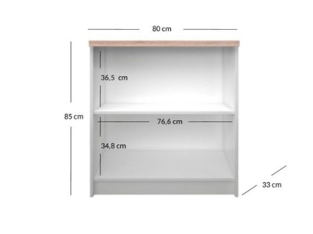 Colectia TOP MIX - Biblioteca deschisa TOP MIX, alb, 80x33x85 cm