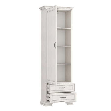 Biblioteci - Biblioteca TIFFANY II, 1 usa, 2 sertare, crem fineline, 69x39,9x212,1 cm