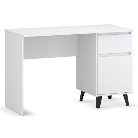 Colectia BORG - Birou BORG, 1 usa, 1 sertar, alb, 117x55x75,6 cm