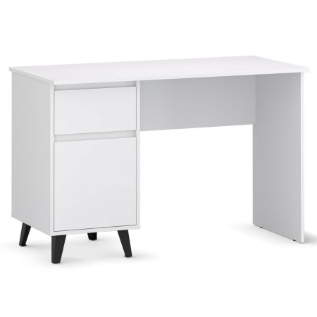 Colectia BORG - Birou BORG, 1 usa, 1 sertar, alb, 117x55x75,6 cm