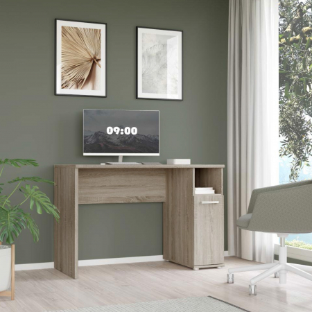 Mobila Birou - Birou CPLB21N-D36, cu usa si raft, sonoma, 110x51x73.5 cm - ExpoMob