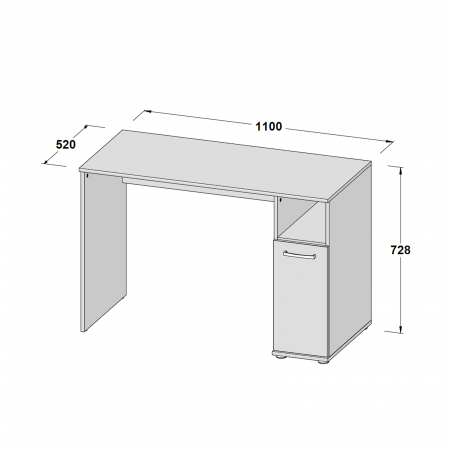 Mobila Birou - Birou NIKO - CPLB21N-M593, lemn vechi santiago + alb, 110x52x72,8 cm - ExpoMob