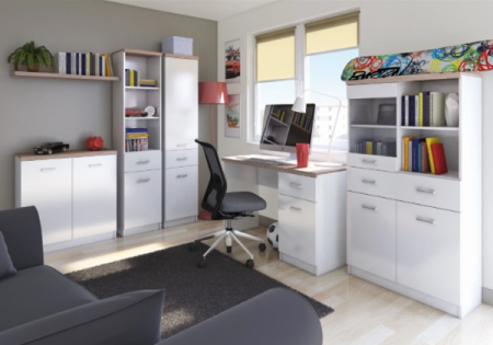 Birou TOP MIX, 1 usa, 1 sertar, alb, 120x55x77 cm [4]