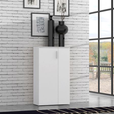 Pantofar BOOTS, cu 2 usi, 6 rafturi, stejar sherwood + alb, 68,9x34,1x120,4 cm - ExpoMob [6]