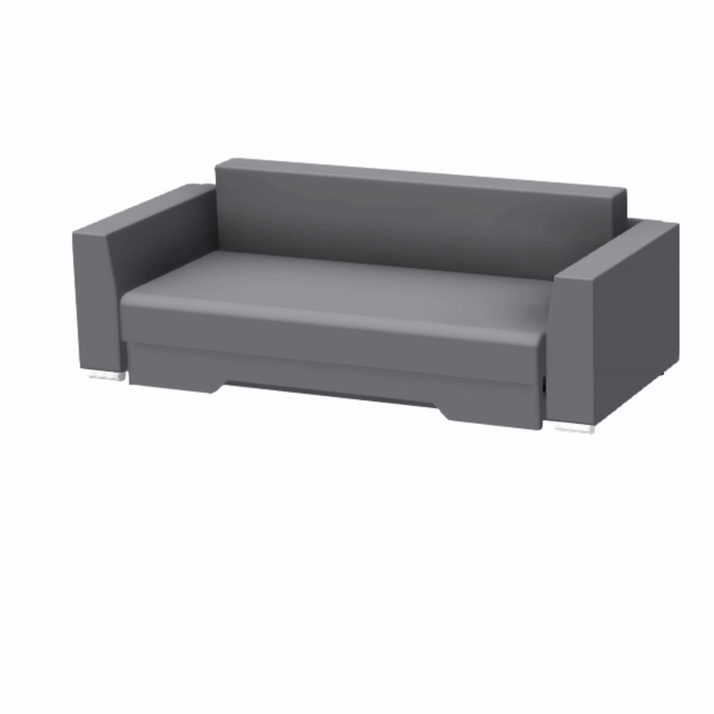 Produs în România - Canapea BERNA extensibila, 3 locuri, cu arcuri si lada depozitare, 238x108x77 cm - ExpoMob