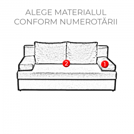 Canapea ANA extensibila, 3 locuri, cu lada depozitare, 185x82x80 cm - ExpoMob [1]