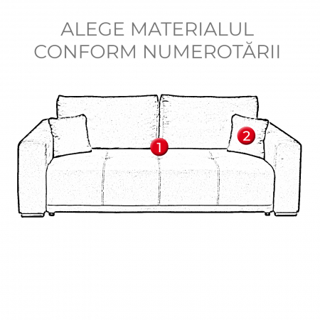 Produs în România - Canapea BERNA extensibila, 3 locuri, cu arcuri si lada depozitare, 238x108x77 cm - ExpoMob
