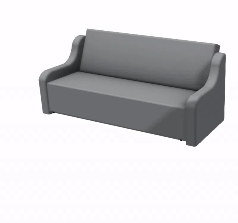 Canapea CAMILLE extensibila, 3 locuri, cu arcuri si lada depozitare, gri deschis, 238x115x95 cm [8]