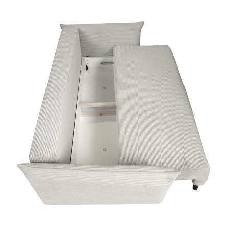 Canapea CAMILLE extensibila, 3 locuri, cu arcuri si lada depozitare, bej deschis, 238x115x95 cm [4]