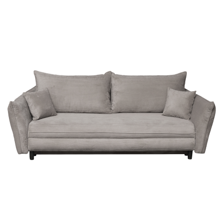 Canapea CAMILLE extensibila, 3 locuri, cu arcuri si lada depozitare, bej inchis, 238x115x95 cm