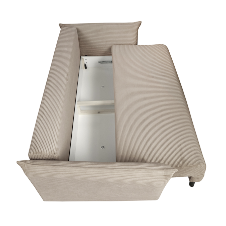 Canapea CAMILLE extensibila, 3 locuri, cu arcuri si lada depozitare, cappuccino, 238x115x95 cm [3]