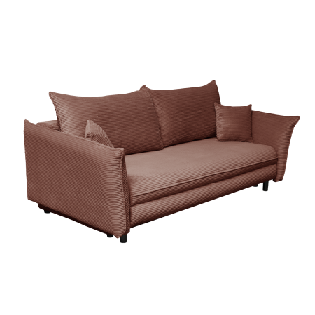 Canapea CAMILLE extensibila, 3 locuri, cu arcuri si lada depozitare, caramiziu, 238x115x95 cm [1]