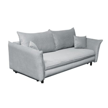 Canapea CAMILLE extensibila, 3 locuri, cu arcuri si lada depozitare, gri deschis, 238x115x95 cm [1]