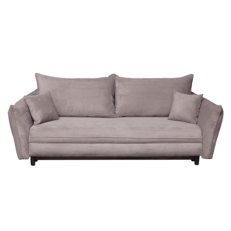 Canapea CAMILLE extensibila, 3 locuri, cu arcuri si lada depozitare, roz pudra, 238x115x95 cm