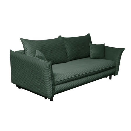 Canapea CAMILLE extensibila, 3 locuri, cu arcuri si lada depozitare, verde smarald, 238x115x95 cm [1]