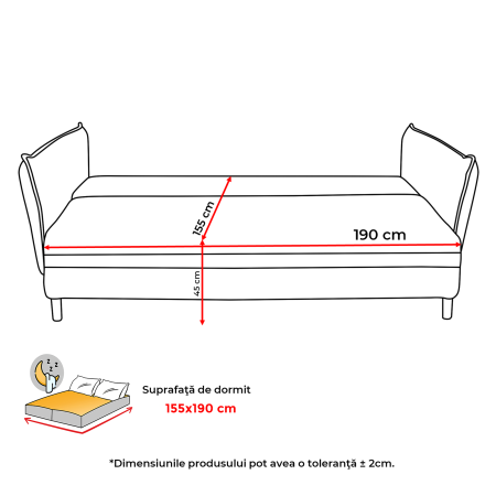 Canapea CAMILLE T extensibila, 3 locuri, cu arcuri si lada depozitare, bej, 238x115x95 cm [12]