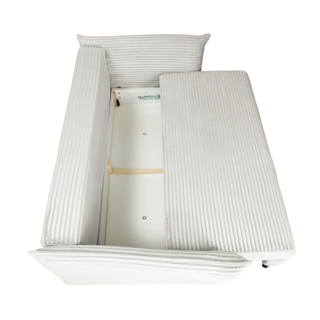 Canapea CAMILLE T extensibila, 3 locuri, cu arcuri si lada depozitare, bej, 238x115x95 cm [4]