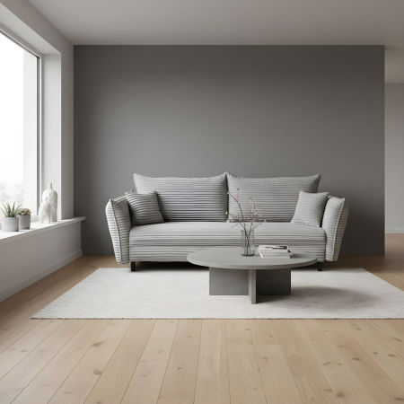 Canapea CAMILLE T extensibila, 3 locuri, cu arcuri si lada depozitare, gri deschis, 238x115x95 cm [7]