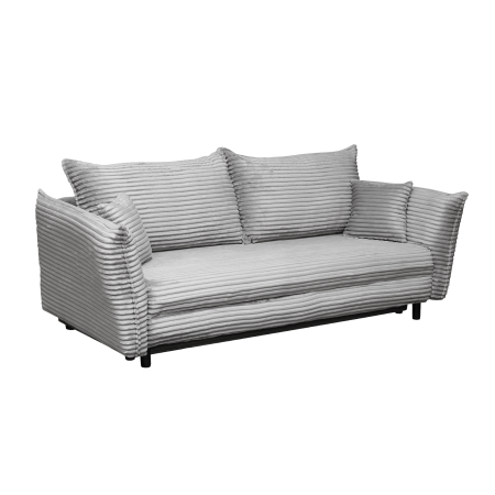 Canapea CAMILLE T extensibila, 3 locuri, cu arcuri si lada depozitare, gri deschis, 238x115x95 cm [1]