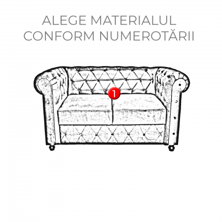 Canapea CHESTERFIELD fixa, 2 locuri, cu arcuri, 168x90x80 cm - ExpoMob [1]