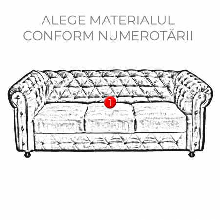Canapea CHESTERFIELD fixa, 3 locuri, cu arcuri, 205x90x80 cm - ExpoMob [2]