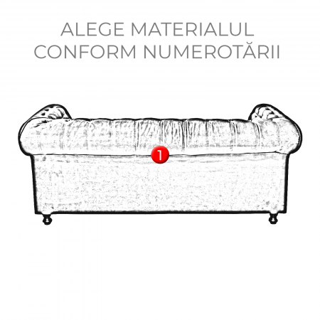 Canapea CHESTERFIELD fixa, 3 locuri, cu arcuri, 205x90x80 cm - ExpoMob [4]