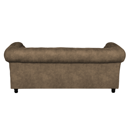 Canapea CHESTERFIELD fixa, 3 locuri, cu arcuri, maro deschis, 205x90x80 cm [2]