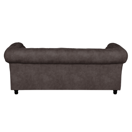 Canapea CHESTERFIELD fixa, 3 locuri, cu arcuri, maro inchis, 205x90x80 cm [2]