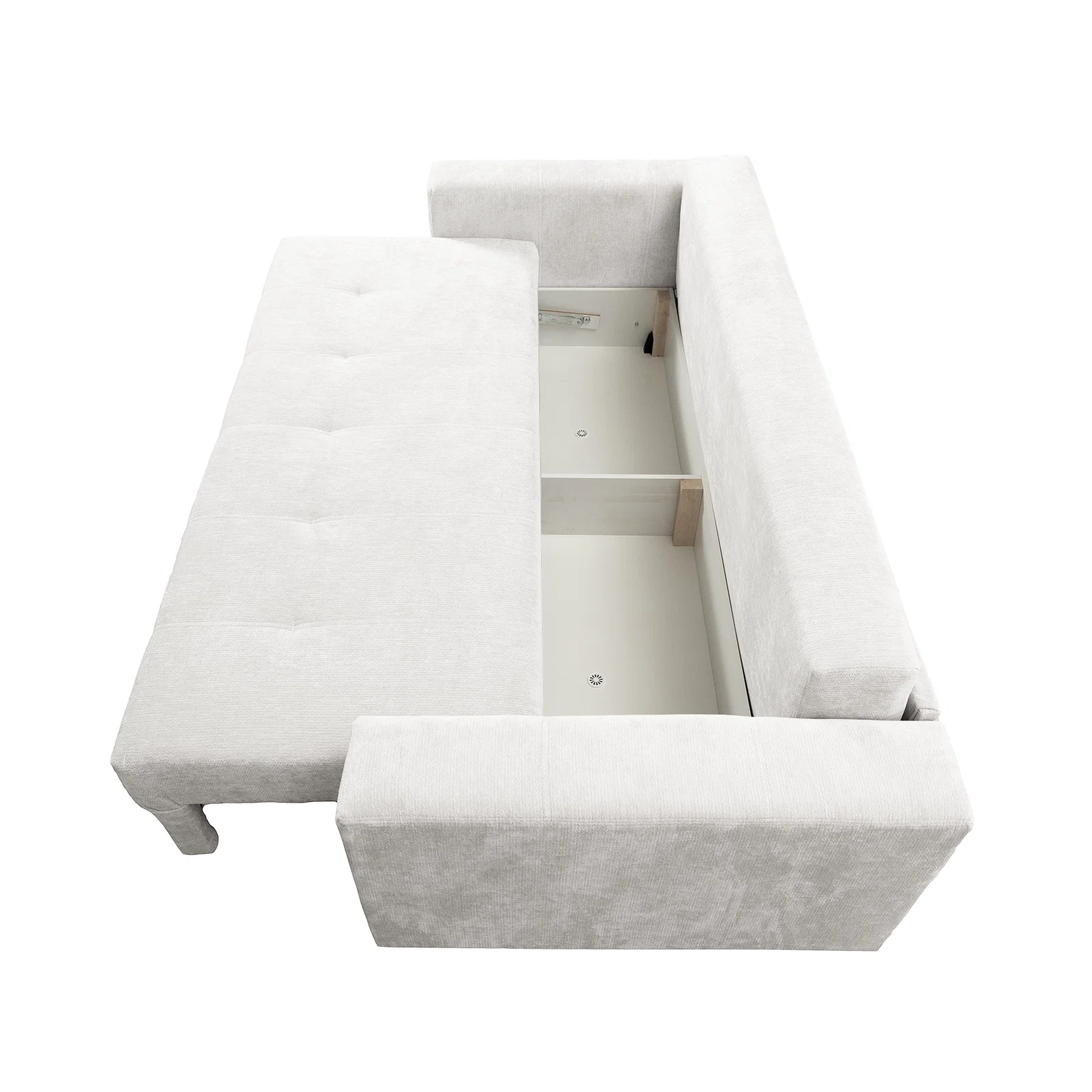 Canapea extensibila ARI235, 3 locuri, cu arcuri, alb, 235x110x77 cm [4]