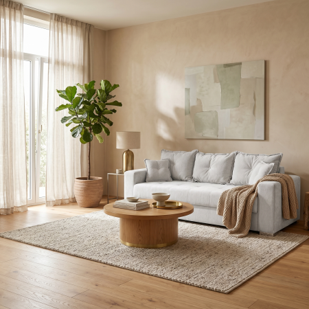 Canapea extensibila ARI235, 3 locuri, cu arcuri, alb, 235x110x77 cm [1]