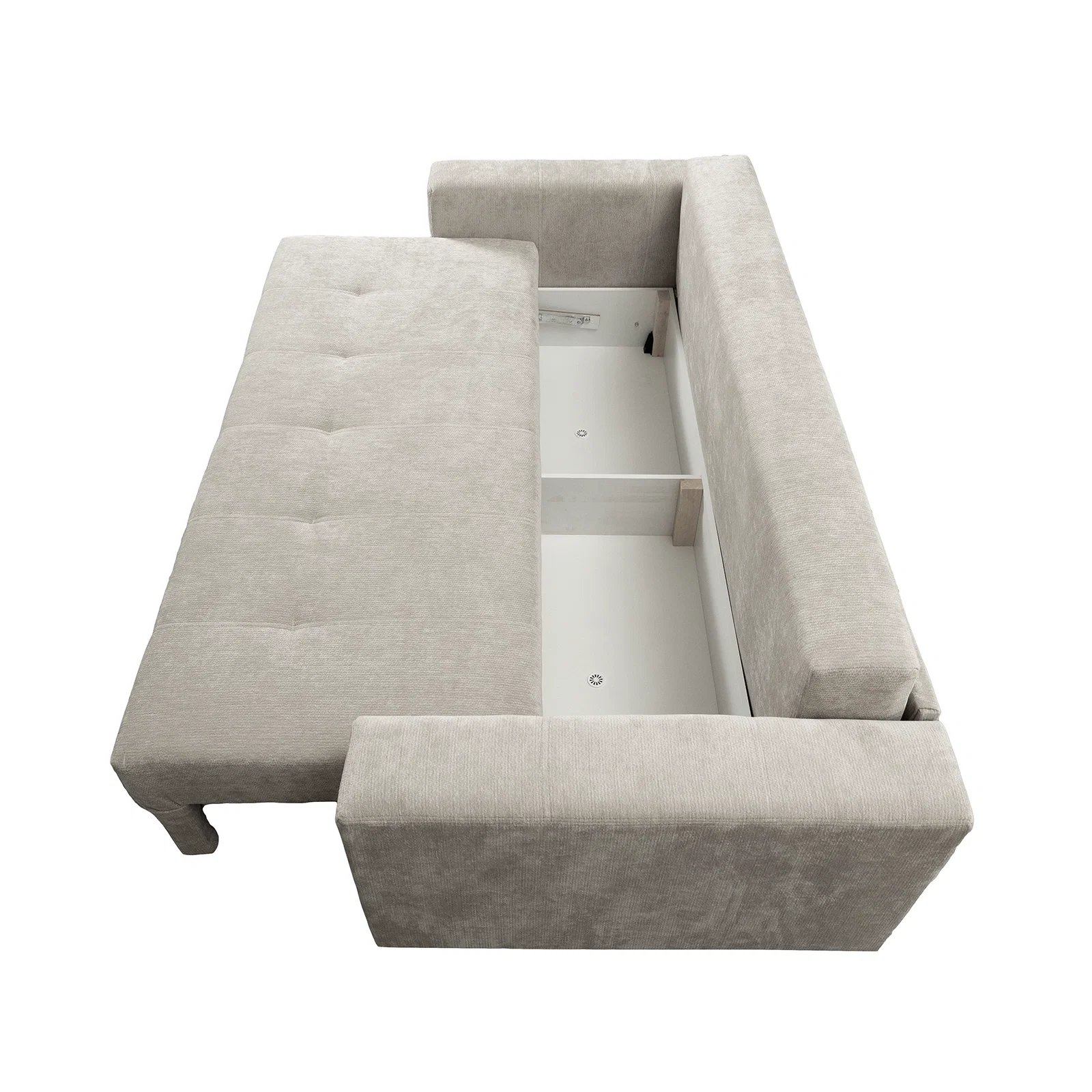 Canapea extensibila ARI235, 3 locuri, cu arcuri, bej, 235x110x77 cm [4]