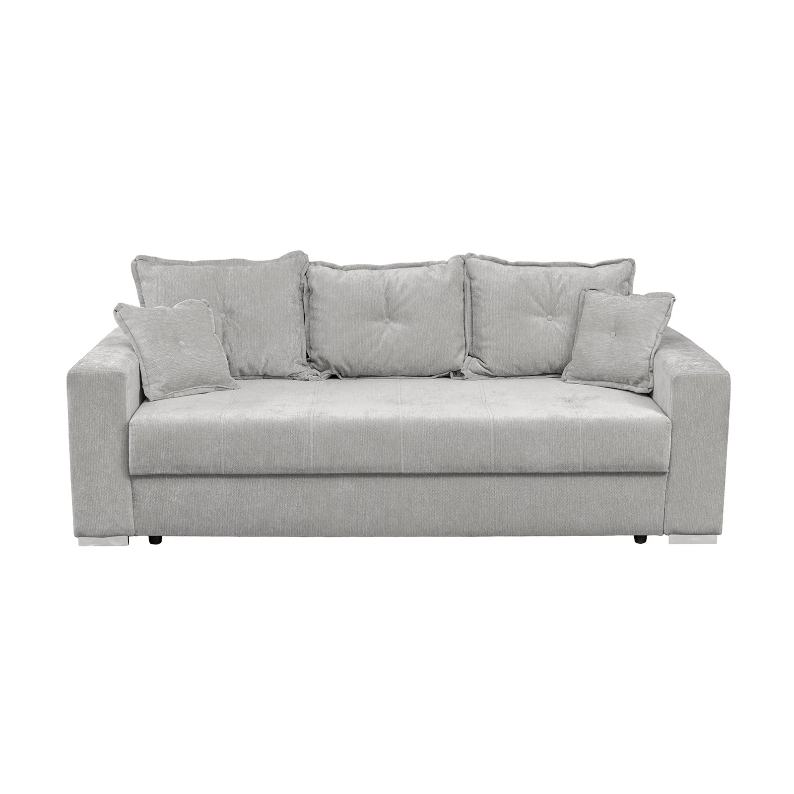Canapea extensibila ARI235, 3 locuri, cu arcuri, gri deschis, 235x110x77 cm