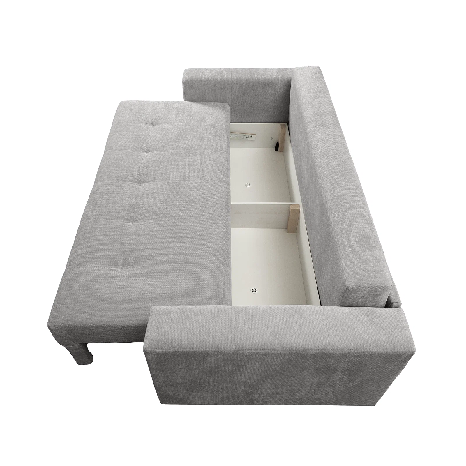 Canapea extensibila ARI235, 3 locuri, cu arcuri, gri deschis, 235x110x77 cm [4]