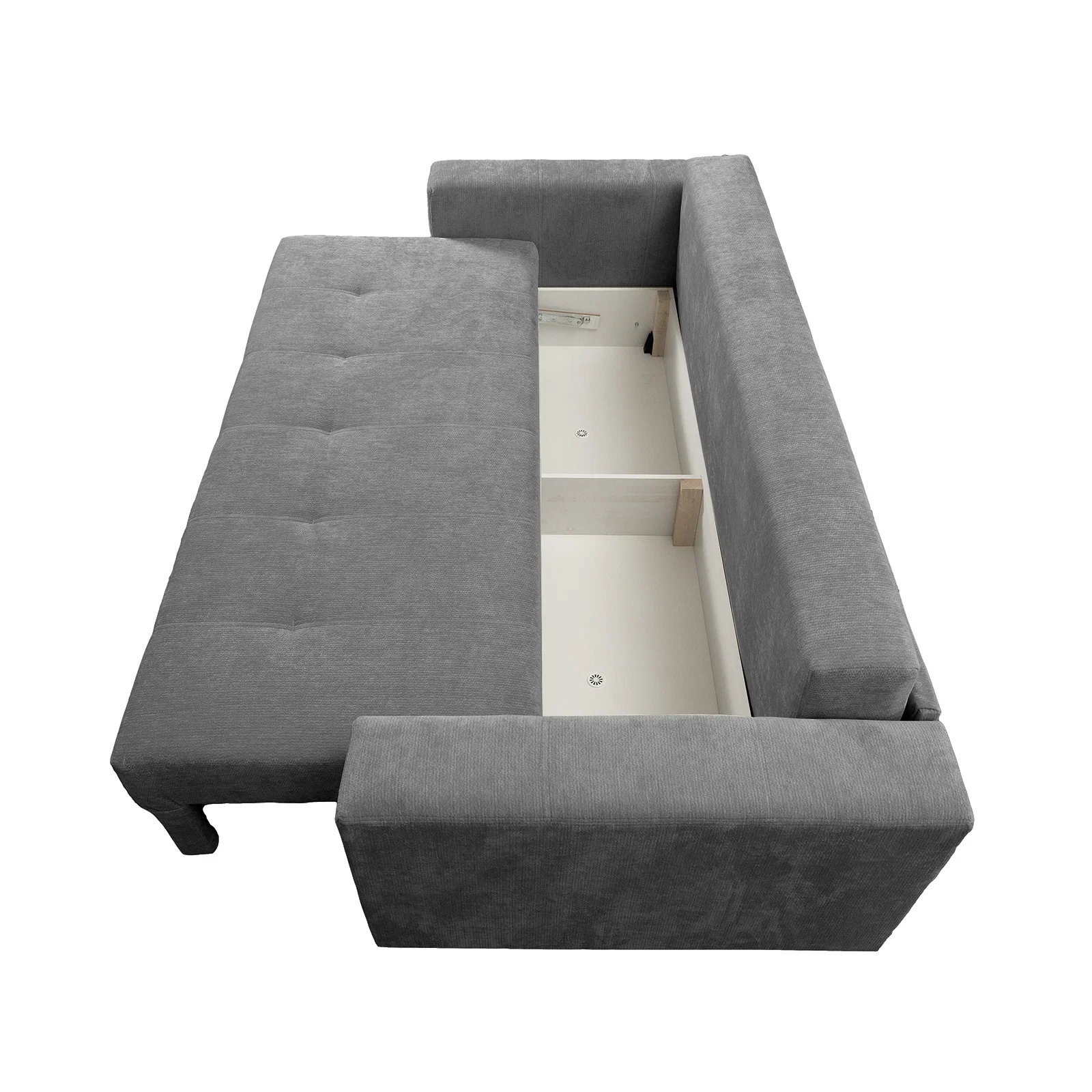 Canapea extensibila ARI235, 3 locuri, cu arcuri, gri inchis, 235x110x77 cm [4]