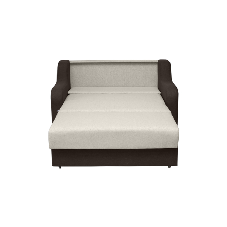 Canapea extensibila GINA, 2 locuri, cu arcuri si lada depozitare, maro inchis + maro deschis, 160x100x95 cm