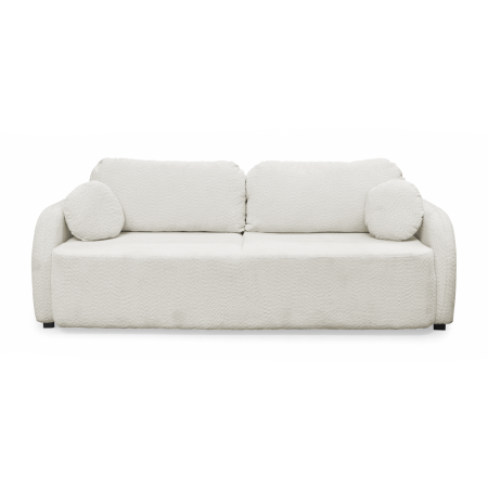 Canapea extensibila NOVA, 3 locuri, cu arcuri si lada depozitare, alb, 226x103x90 cm
