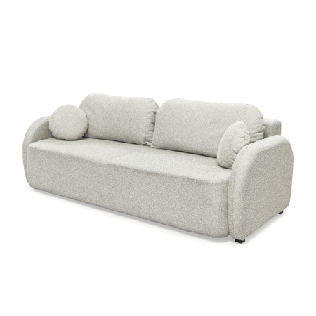 Canapele Extensibile - Canapea extensibila NOVA, 3 locuri, cu arcuri si lada depozitare, gri, 226x103x90 cm