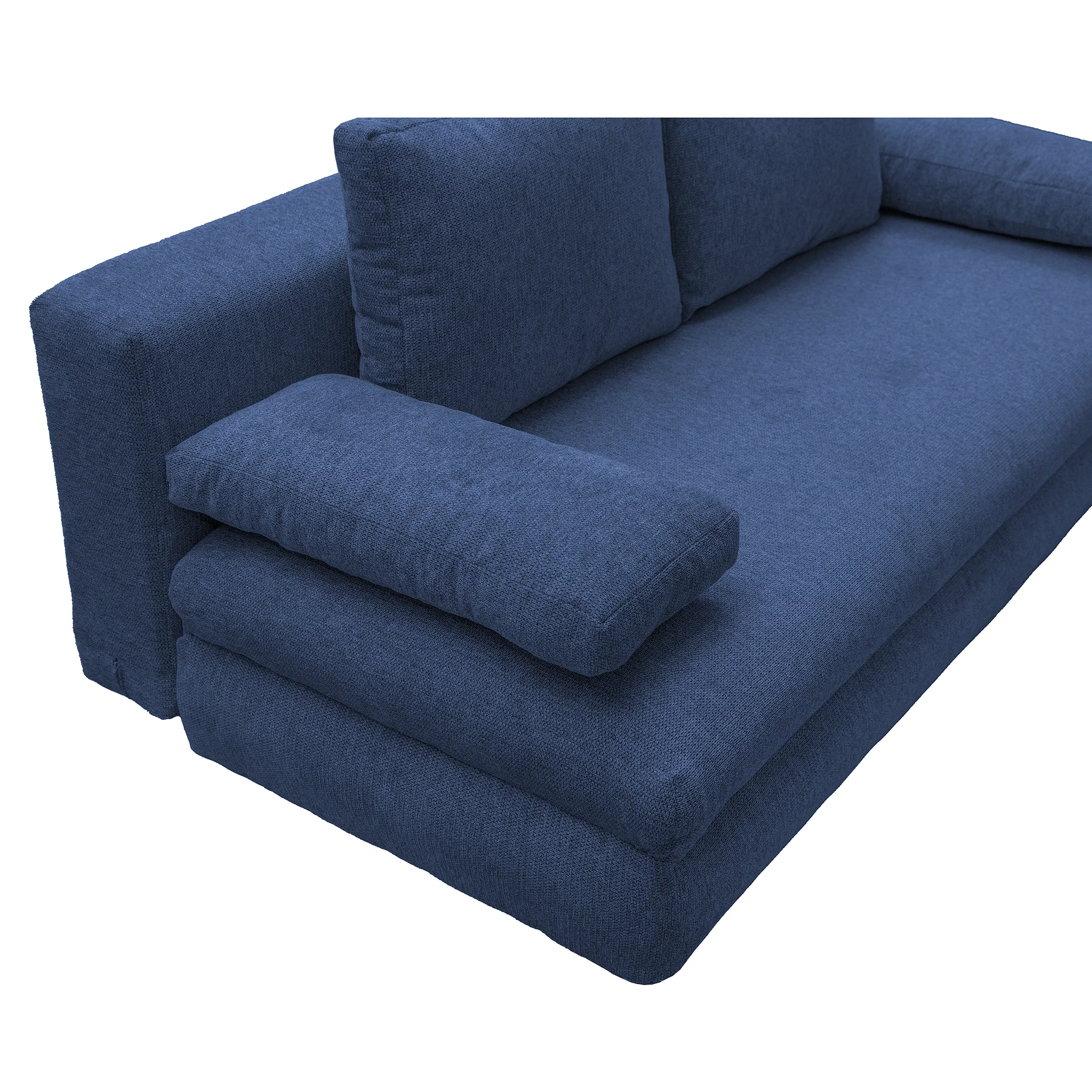 Canapea extensibila OLIMP, 3 locuri, cu arcuri si lada depozitare, albastru, 203x100x85 cm [6]