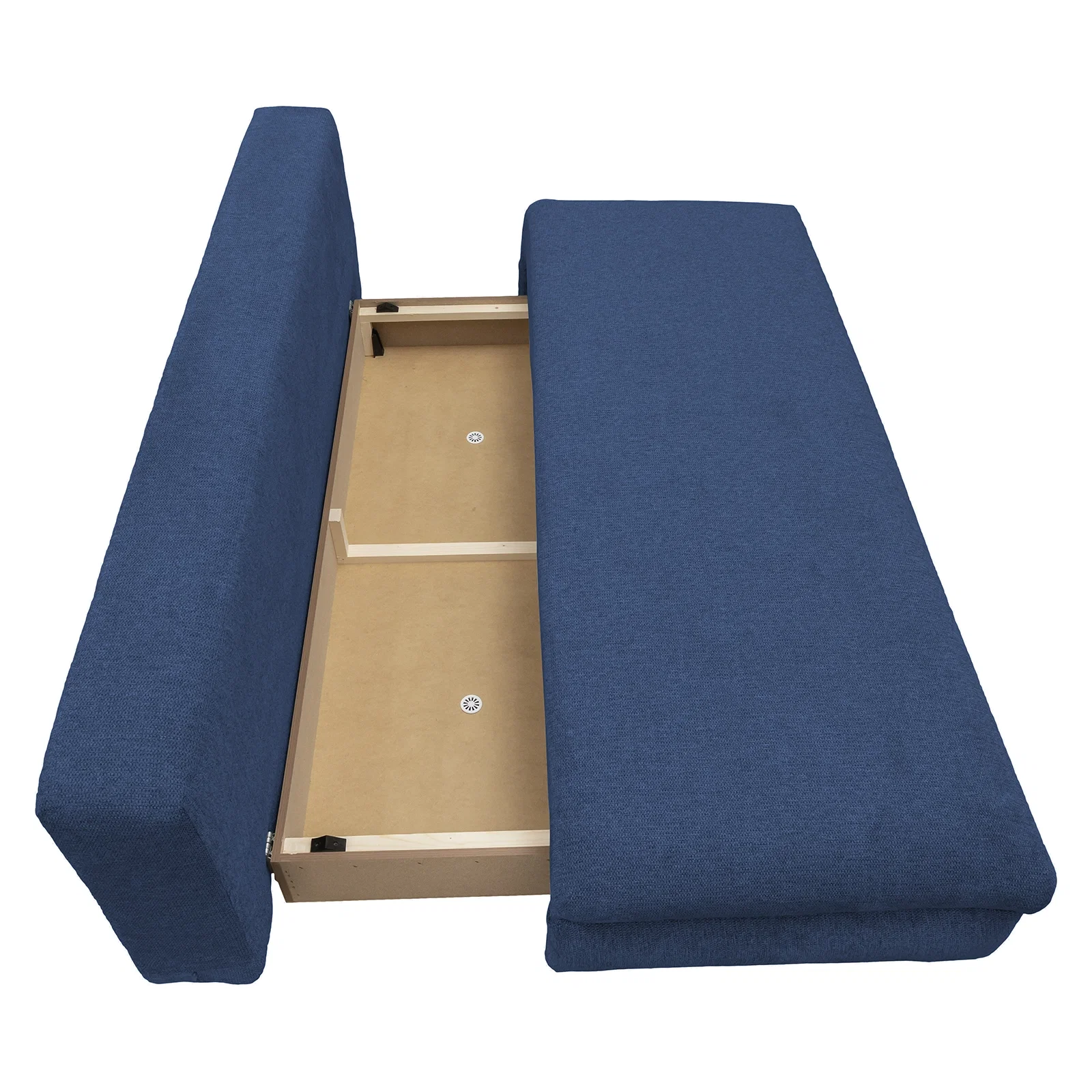 Canapea extensibila OLIMP, 3 locuri, cu arcuri si lada depozitare, albastru, 203x100x85 cm [4]