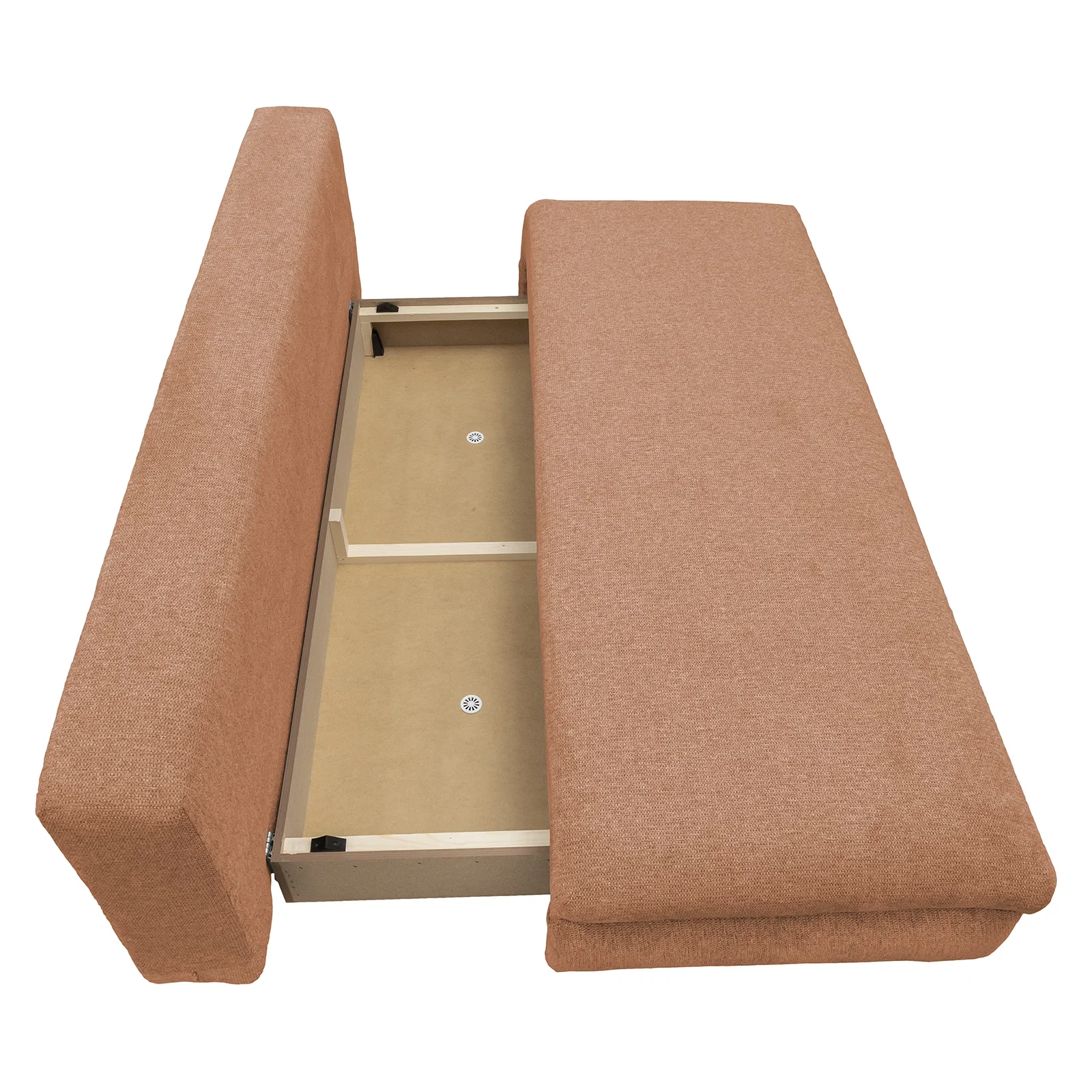 Canapea extensibila OLIMP, 3 locuri, cu arcuri si lada depozitare, caramiziu, 203x100x85 cm [4]
