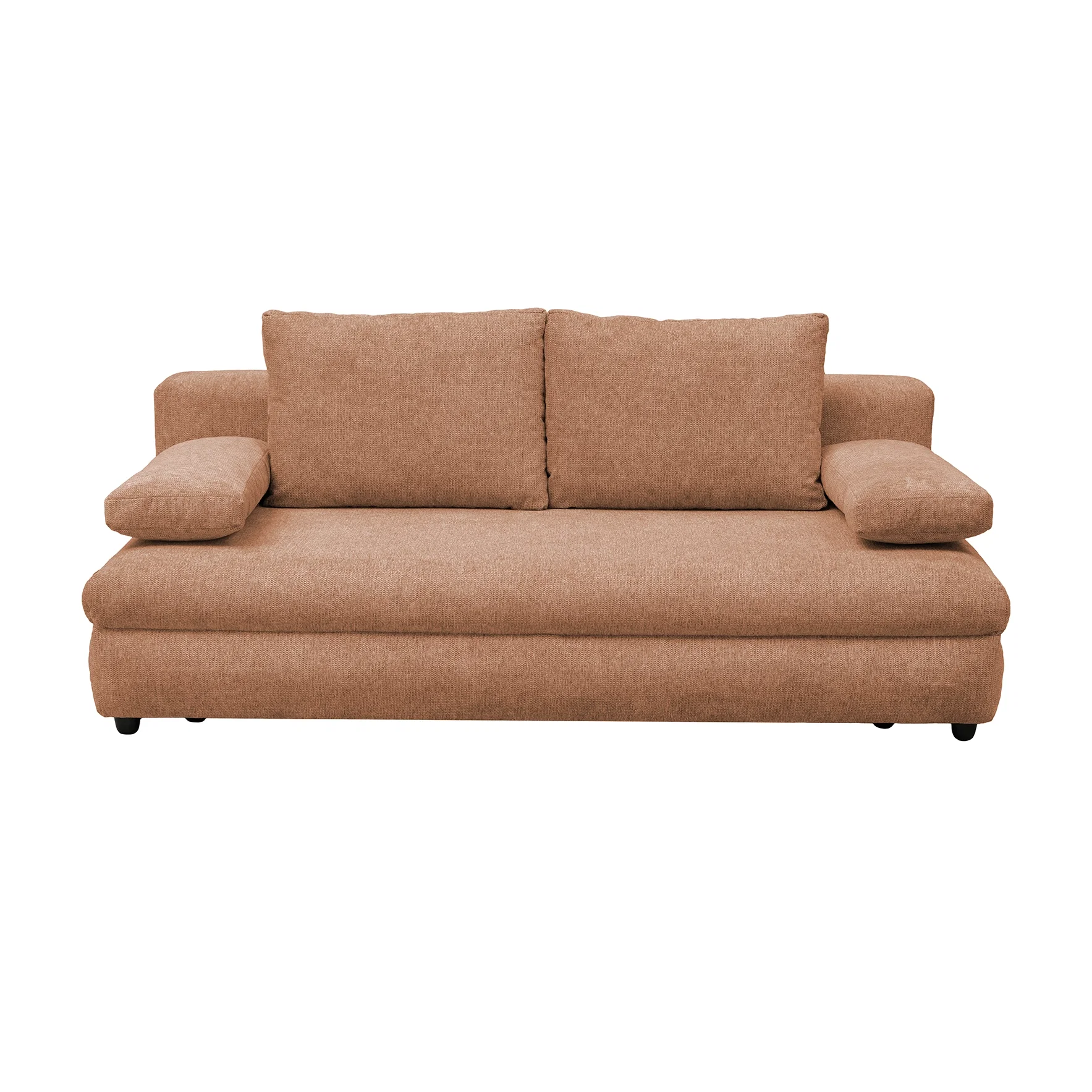 Canapea extensibila OLIMP, 3 locuri, cu arcuri si lada depozitare, caramiziu, 203x100x85 cm
