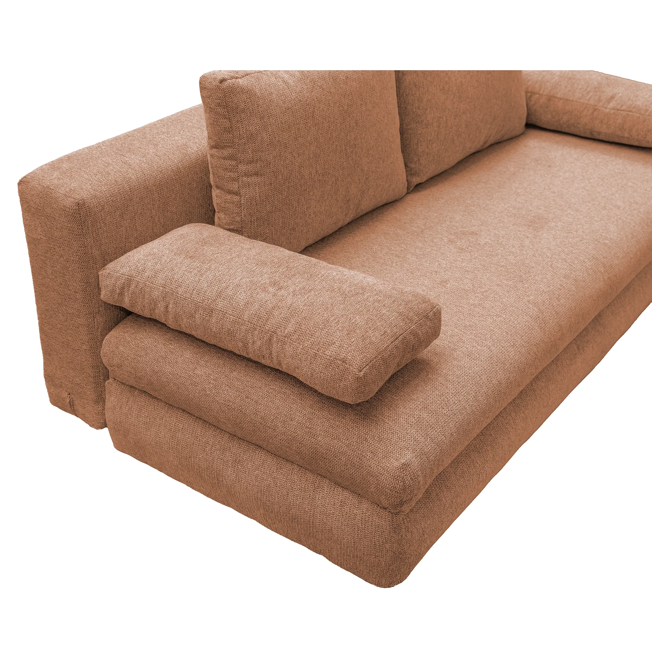 Canapea extensibila OLIMP, 3 locuri, cu arcuri si lada depozitare, caramiziu, 203x100x85 cm [6]