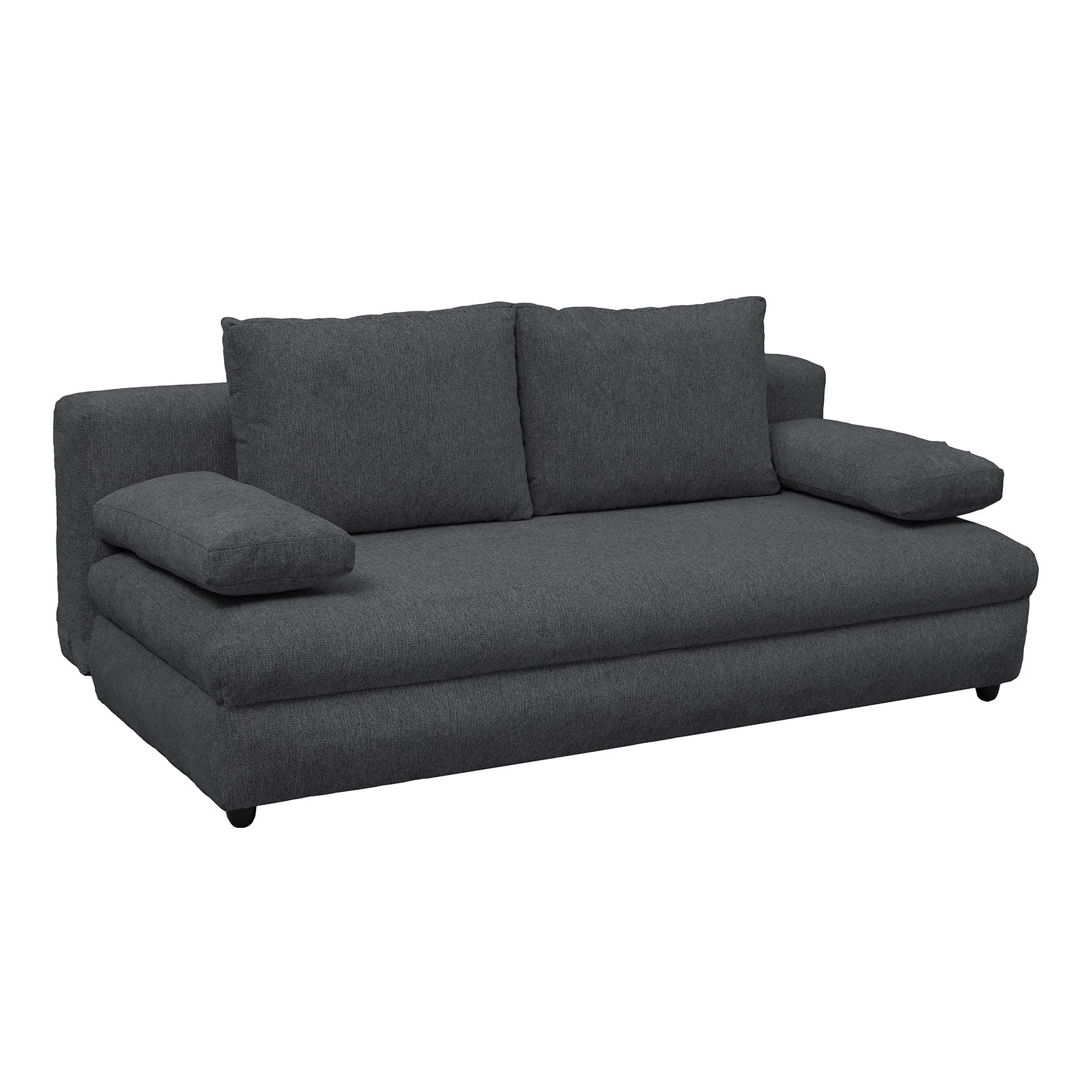 Canapea extensibila OLIMP, 3 locuri, cu arcuri si lada depozitare, gri inchis, 203x100x85 cm [1]