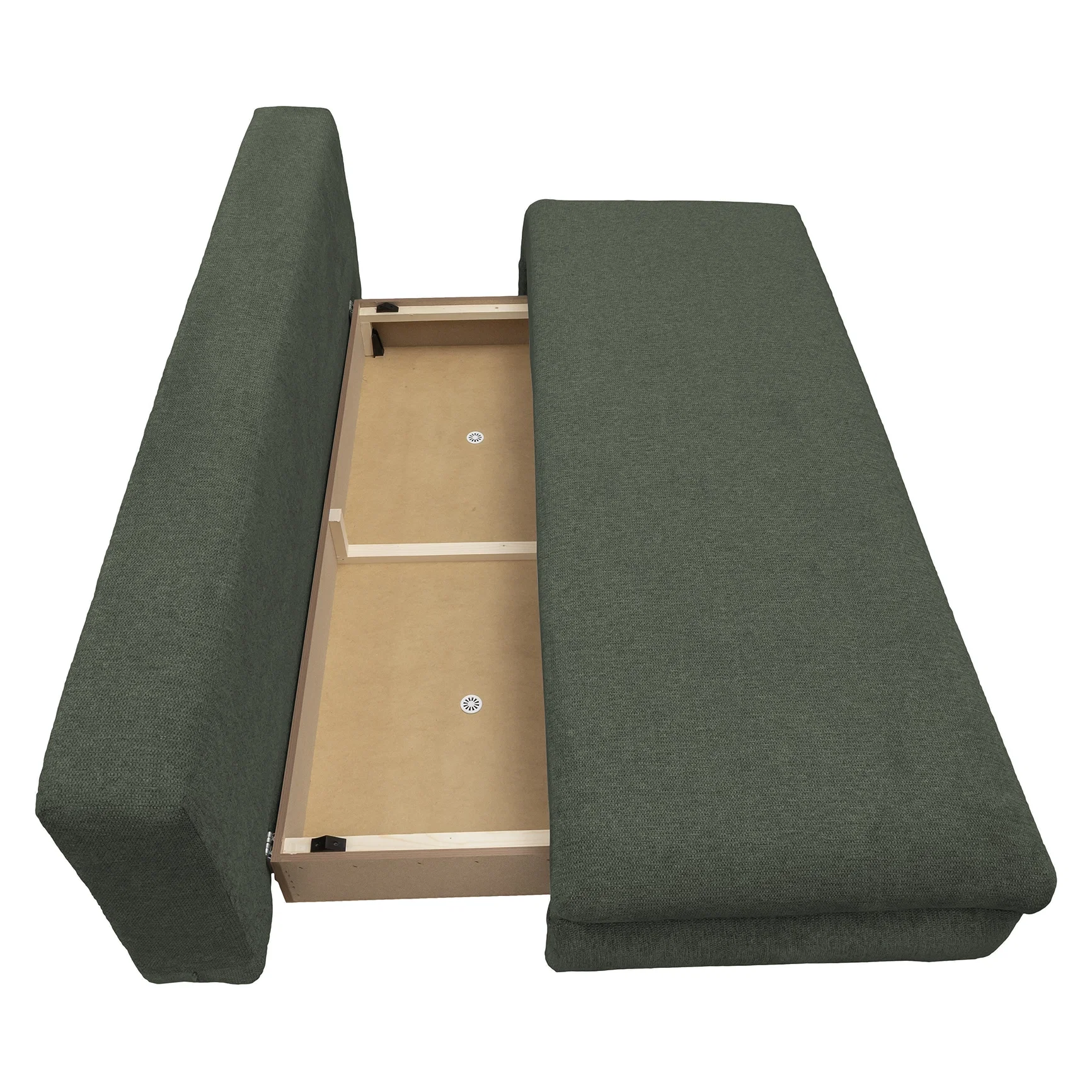 Canapea extensibila OLIMP, 3 locuri, cu arcuri si lada depozitare, verde, 203x100x85 cm [4]