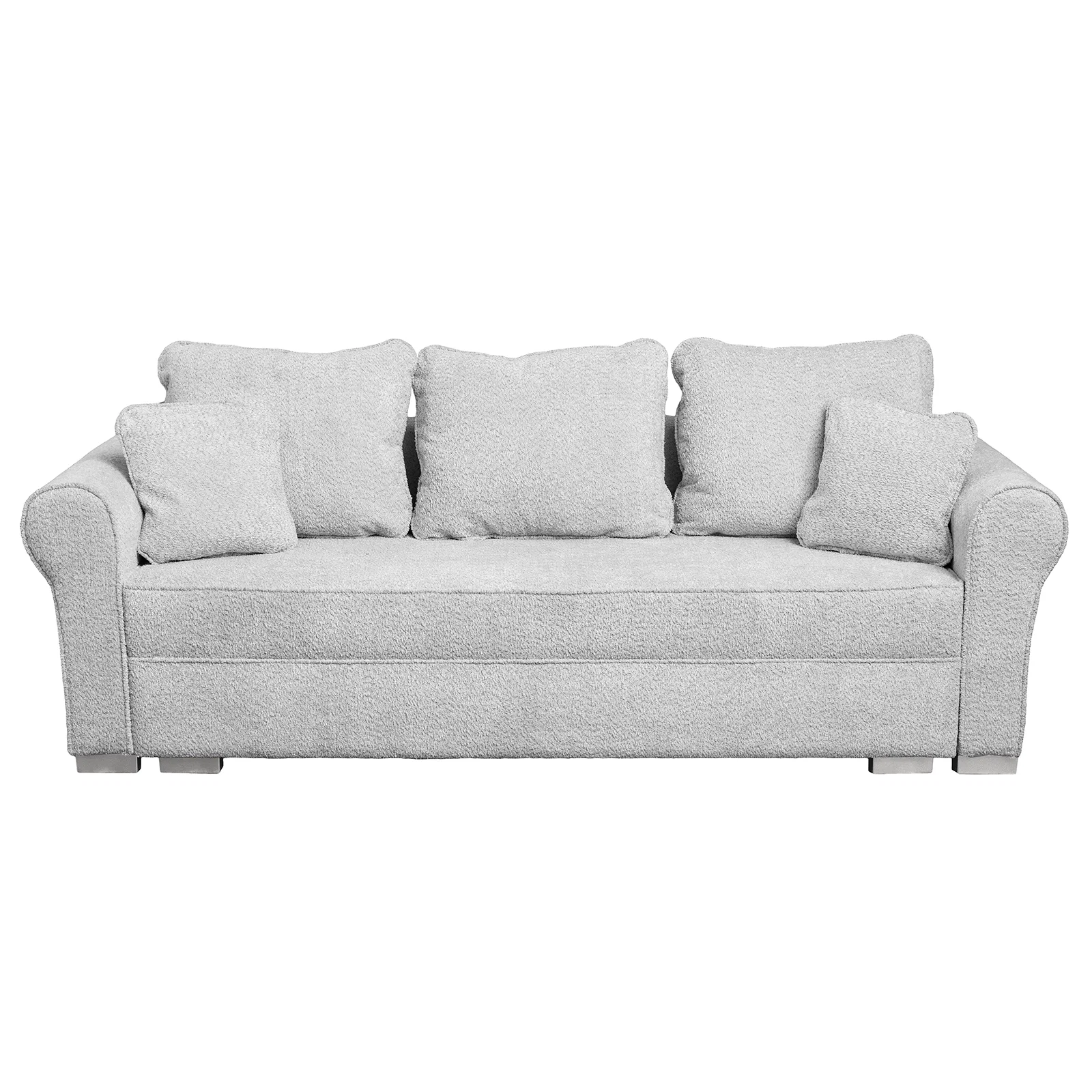 Canapea extensibila SAR235N, 3 locuri, cu lada depozitare, gri deschis, 235x90x75 cm