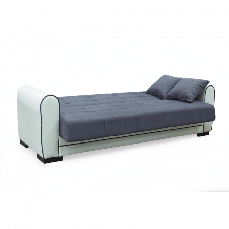 Canapele Extensibile - Canapea extensibila VIOLA, 3 locuri, cu arcuri si lada pentru depozitare, 228x85x85 cm - ExpoMob