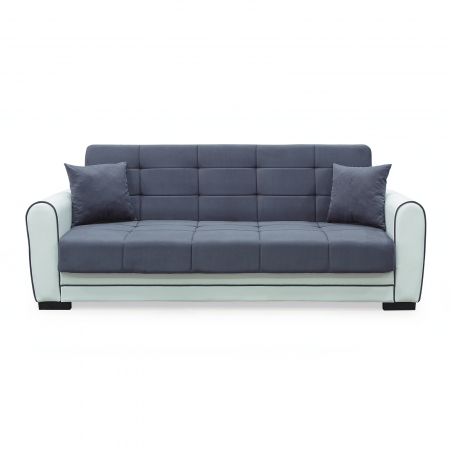 Canapele Extensibile - Canapea extensibila VIOLA, 3 locuri, cu arcuri si lada pentru depozitare, 228x85x85 cm - ExpoMob