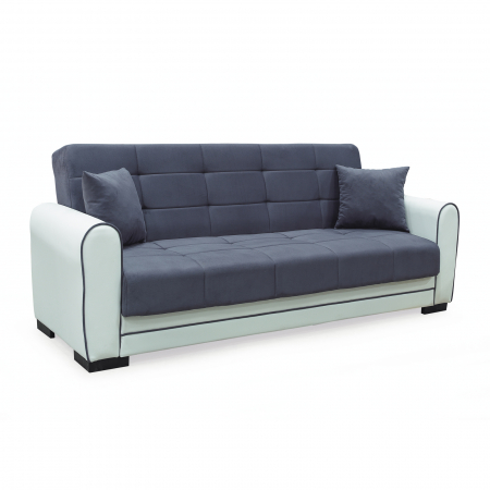 Canapele Extensibile - Canapea extensibila VIOLA, 3 locuri, cu arcuri si lada pentru depozitare, 228x85x85 cm - ExpoMob